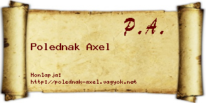 Polednak Axel névjegykártya